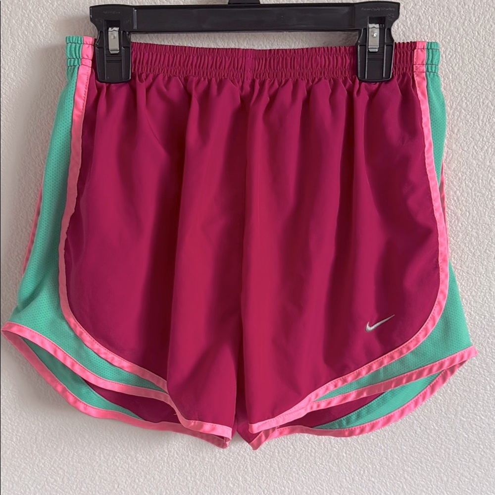 Nike Pink and Green Tempo Running Shorts
